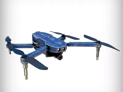 3D old drone Low-poly 3D model