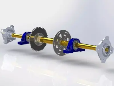 ATV four wheel drive motorcycles Axle Free 3D model