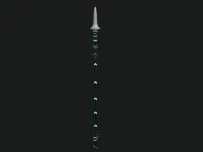 3D Fantasy Spear Glow 05 Game-Ready PBR Textures Included Low-poly 3D model
