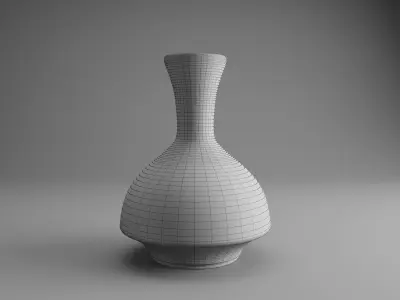 Modern Black Ceramic Vase Free 3D model