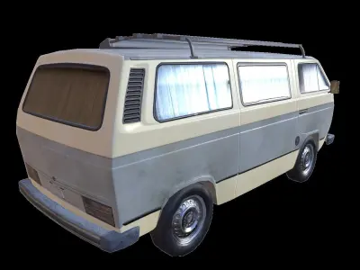 PBR T3 Van Lowpoly Low-poly 3D model