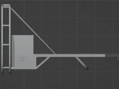 Low Poly Nissian GQ Patrol Flamin Tray 4x4 Truck Low-poly 3D model