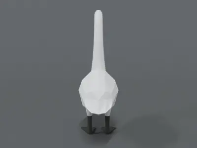 Low Poly Cartoon Swan Low-poly 3D model