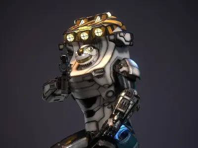 Robot Sci-fi Low-poly 3D model
