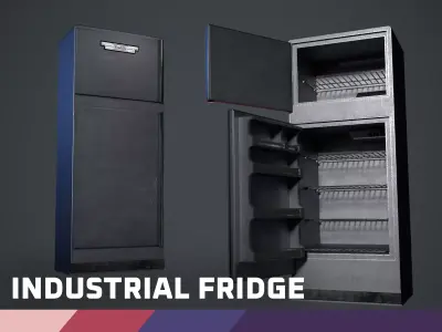 Industrial Fridge Low-poly 3D model