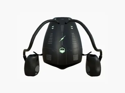 Jetpack I02 Black Green - SciFi Character Design Low-poly 3D model