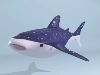 Stylized Whale Shark Low-poly 3D model