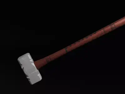 Low Poly Hammer  Game Ready Blender Unity Unreal Low-poly 3D model