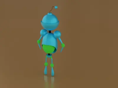 The Iron scifi Robot game ready lowpoly Low-poly 3D model
