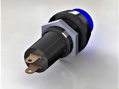 Signal bulb 10 blue  3D model