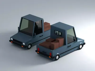 Cartoon Low Poly Cars Pack 3D model