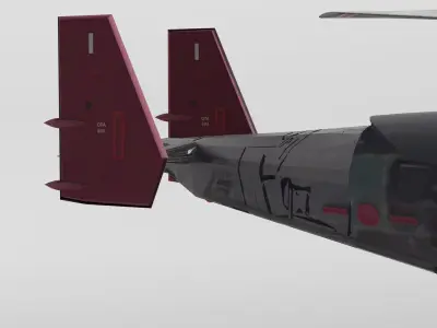 Sci-Fi Helicopter Model RIGGED 3D model