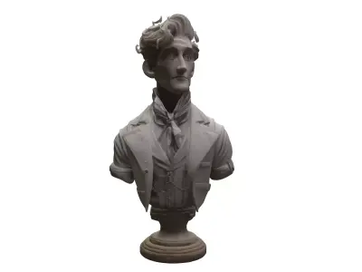 Victorian Gentleman Scholar Bust Classical Stylized Portrait 3D model