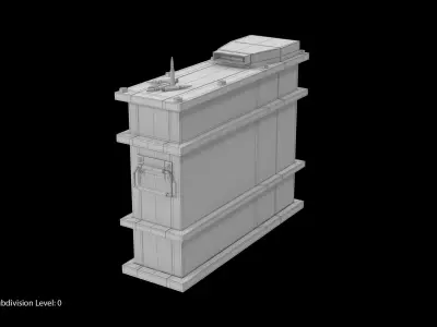 Ammo Crate Dirt Low-poly 3D model