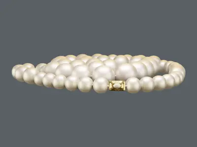 Pearl Necklace Low-poly 3D model