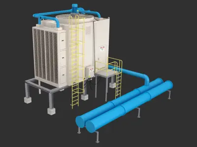 Rooftop Cooling Unit 2 3D model