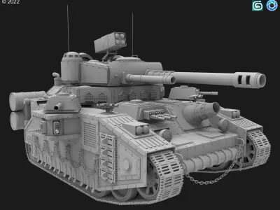 Concept Tank 1- Clay Version 3D model