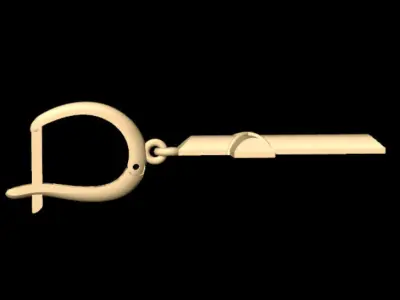 Cross Hoop Earing 3D print model