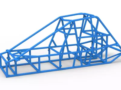 Frame of Experimental Pavement Silver Crown Car V2 Scale 1 to 25 3D print model