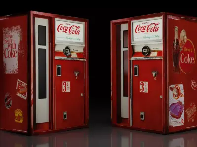 Vintage Coke Vending Machine Free low-poly 3D model