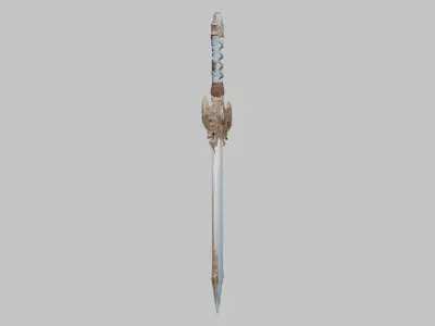 Detailed 3D model of a modern sword Low-poly 3D model