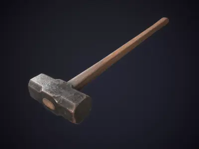 Heavy Sledgehammer Low-poly 3D model