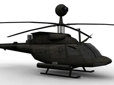 Kiowa oh58d Low-poly 3D model