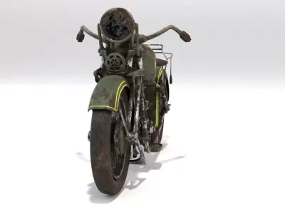 Army motor Sokol 1000 PBR Game Ready VR AR low-poly 3d model Low-poly 3D model