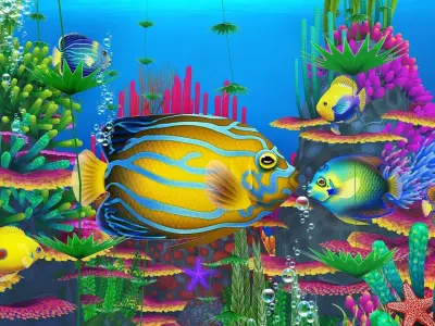 Marine Angelfish Low-poly 3D model