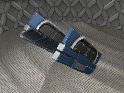 Sci-Fi Stairs - 23 - Blue Version  Low-poly 3D model