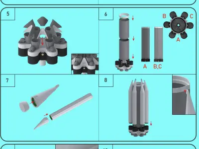 Part of Space rocket Proton Free 3D print model