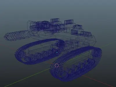 Low Poly Tank robot Low-poly 3D model