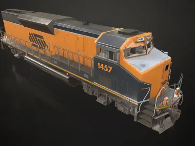 Diesel Locomotive Low-poly 3D model
