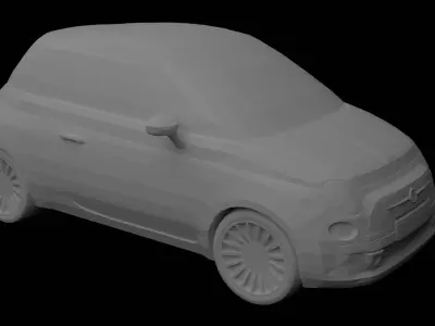Fiat 500 2008 STL Low Poly 3D Printable Car Model 3D print model