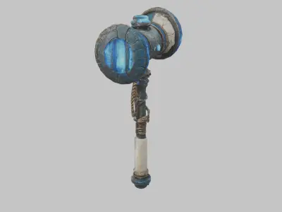  Weapon Futuristic Hammer Low-poly 3D model purchase