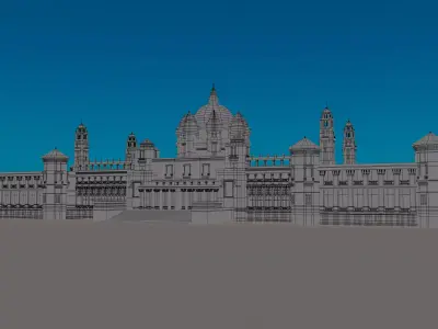 Fully detailed 3d replica of umaid bhawan jodhpur 3D model