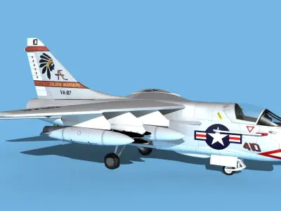 Chance Vought A-7D Corsair V024 USN 3D model
