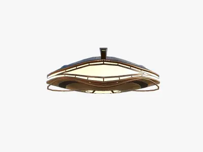 Alien Spaceship UFO D06 Copper - Sci Fi Spacecraft Design Low-poly 3D model