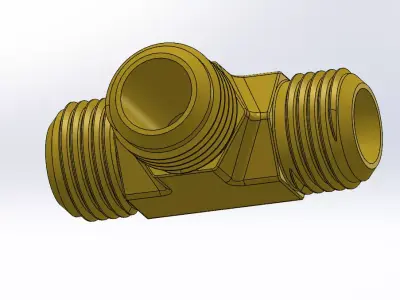 Metallic T-Joint For Pipe Fitting 3D print model