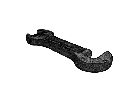 Rusty Industrial Adjustable Wrench Tool Low-poly 3D model