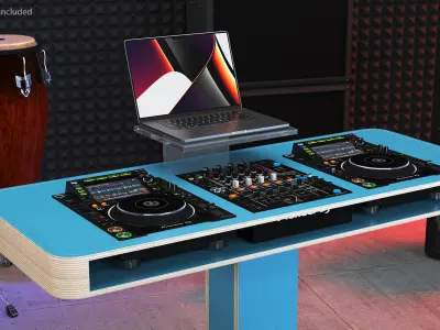 Blue DJ Booth 3D model