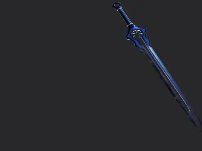 Black Fantasy Sword Free low-poly 3D model