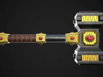 Fantasy Hammer 03 Low-poly 3D model