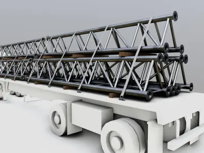 CARGO MODELS FOR TRUCK TRAILER-Roof Modul Type-1 3D model
