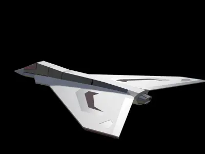 Jet aircraft model Low-poly 3D model