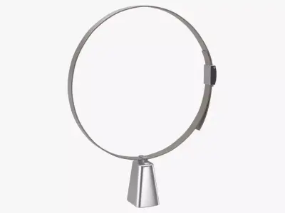 Cowbell necklace with cord 3D model