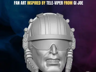 Tele Viper fan Art head sculpt for actionaction figures 3D print model