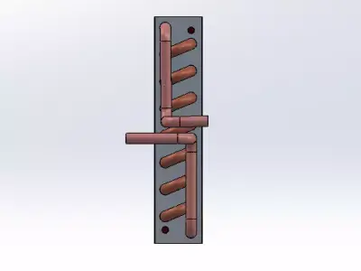 Industrial Finned-Tube Heat Exchanger - SolidWorks Assembly 3D model