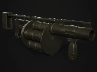 Grenade Launcher 40mm  Low-poly 3D model