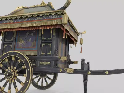 Asian ancient vehicle luxury carriage 3D model